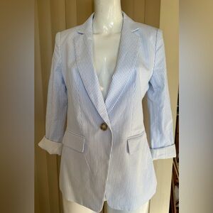 LOFT Light Blue Pinstripe Blazer